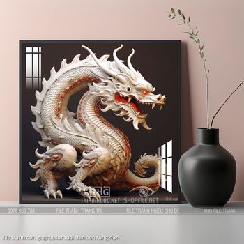 file tranh con giap decor tuoi thin con rong 434