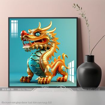 file tranh con giap decor tuoi thin con rong 435