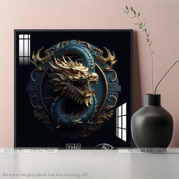 file tranh con giap decor tuoi thin con rong 437