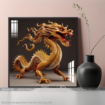 file tranh con giap decor tuoi thin con rong 439