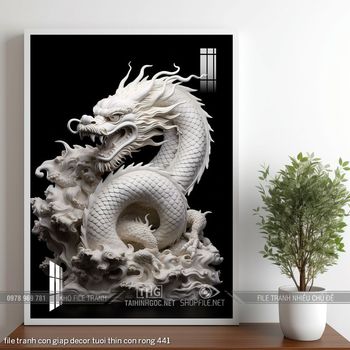 file tranh con giap decor tuoi thin con rong 441