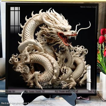 file tranh con giap decor tuoi thin con rong 443