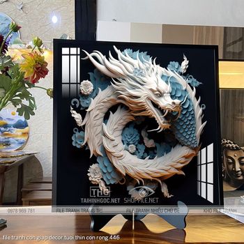 file tranh con giap decor tuoi thin con rong 446