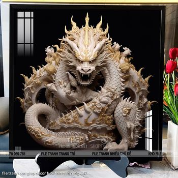 file tranh con giap decor tuoi thin con rong 447