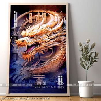 file tranh con giap decor tuoi thin con rong 448