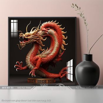 file tranh con giap decor tuoi thin con rong 449