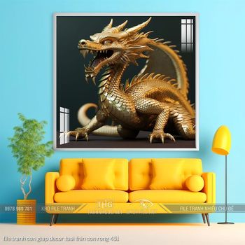 file tranh con giap decor tuoi thin con rong 451