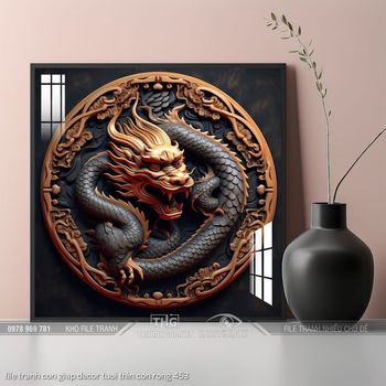 file tranh con giap decor tuoi thin con rong 453