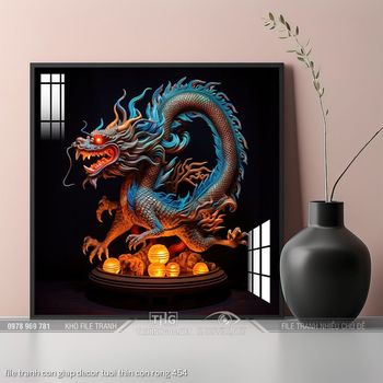 file tranh con giap decor tuoi thin con rong 454