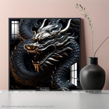 file tranh con giap decor tuoi thin con rong 455