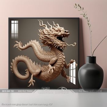 file tranh con giap decor tuoi thin con rong 457