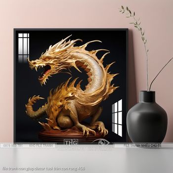 file tranh con giap decor tuoi thin con rong 458