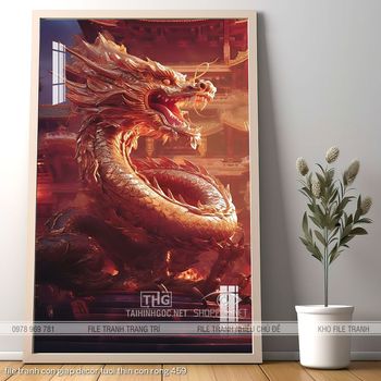 file tranh con giap decor tuoi thin con rong 459