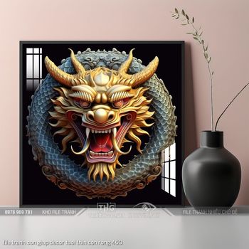 file tranh con giap decor tuoi thin con rong 460