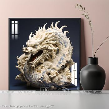 file tranh con giap decor tuoi thin con rong 462