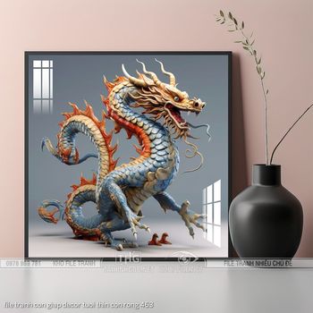 file tranh con giap decor tuoi thin con rong 463