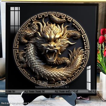 file tranh con giap decor tuoi thin con rong 464