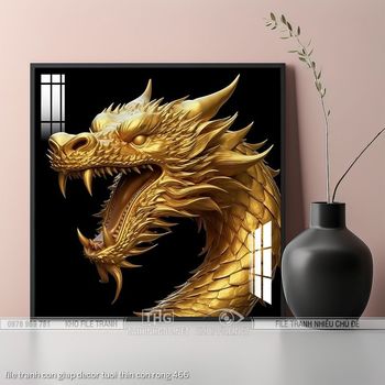 file tranh con giap decor tuoi thin con rong 466