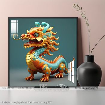 file tranh con giap decor tuoi thin con rong 467