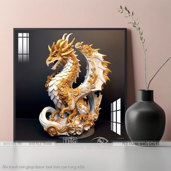 file tranh con giap decor tuoi thin con rong 468