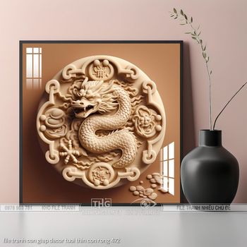 file tranh con giap decor tuoi thin con rong 472