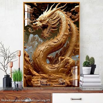 file tranh con giap decor tuoi thin con rong 473