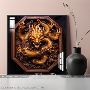 file tranh con giap decor tuoi thin con rong 474