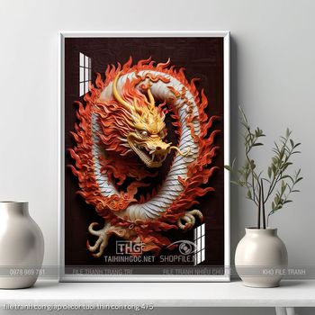 file tranh con giap decor tuoi thin con rong 475