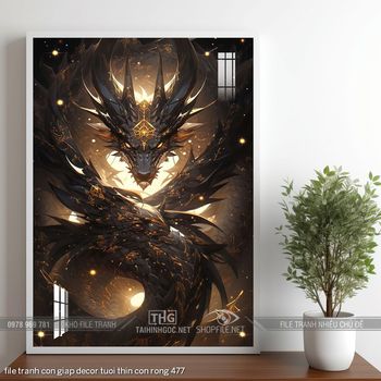 file tranh con giap decor tuoi thin con rong 477