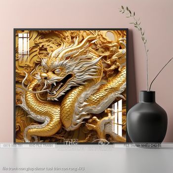 file tranh con giap decor tuoi thin con rong 478