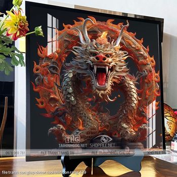 file tranh con giap decor tuoi thin con rong 479