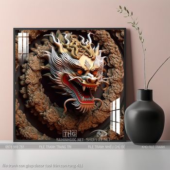 file tranh con giap decor tuoi thin con rong 481