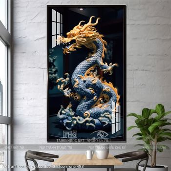 file tranh con giap decor tuoi thin con rong 483