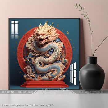 file tranh con giap decor tuoi thin con rong 485