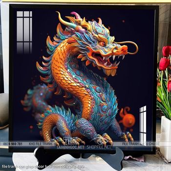 file tranh con giap decor tuoi thin con rong 489