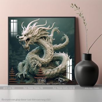 file tranh con giap decor tuoi thin con rong 490