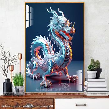 file tranh con giap decor tuoi thin con rong 491