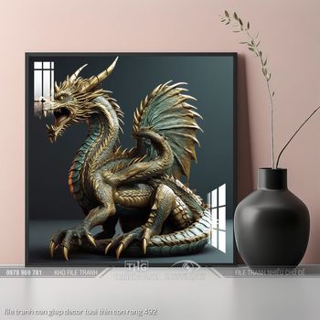 file tranh con giap decor tuoi thin con rong 492