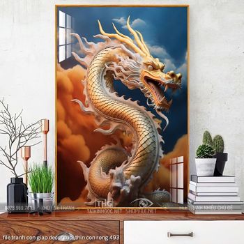 file tranh con giap decor tuoi thin con rong 493