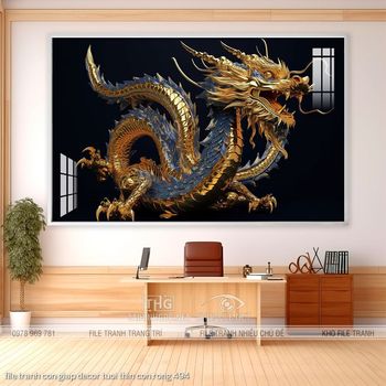 file tranh con giap decor tuoi thin con rong 494