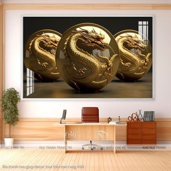 file tranh con giap decor tuoi thin con rong 496