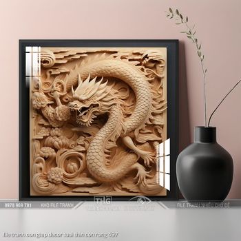 file tranh con giap decor tuoi thin con rong 497