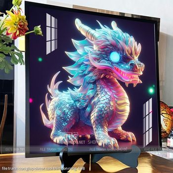 file tranh con giap decor tuoi thin con rong 498