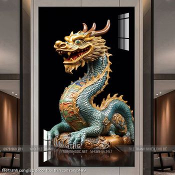 file tranh con giap decor tuoi thin con rong 499