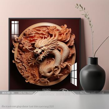 file tranh con giap decor tuoi thin con rong 505