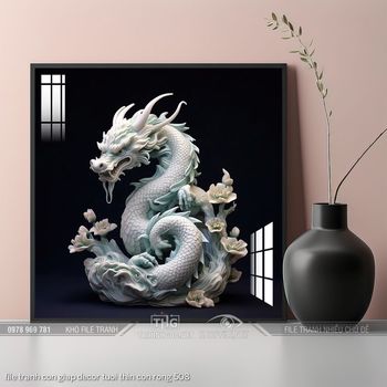 file tranh con giap decor tuoi thin con rong 508