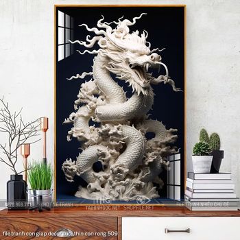 file tranh con giap decor tuoi thin con rong 509