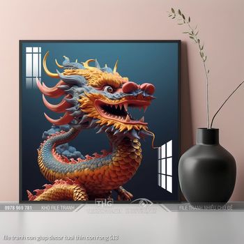 file tranh con giap decor tuoi thin con rong 513
