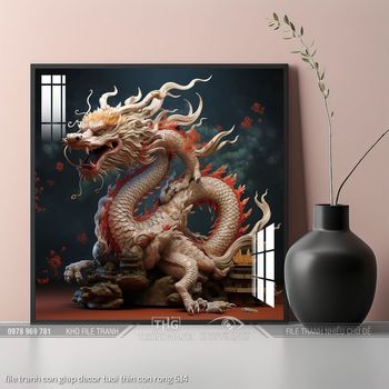 file tranh con giap decor tuoi thin con rong 514