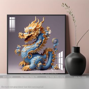 file tranh con giap decor tuoi thin con rong 516